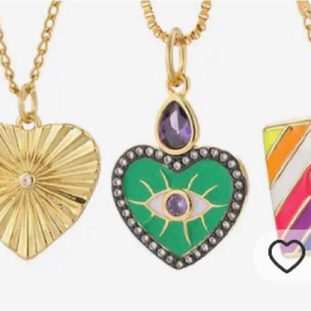 Fashion Jewelry Necklace Green and gold color chain NWT
